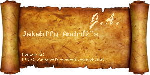 Jakabffy András névjegykártya